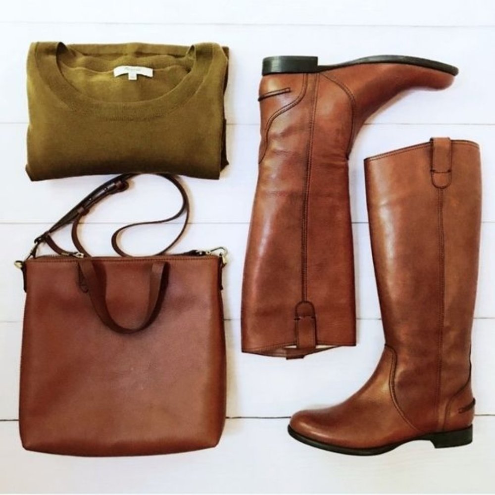 MADEWELL 1937 English Saddle Archive Leather Tall Riding Boots sz 8.5 Equestrian - Picture 8 of 17